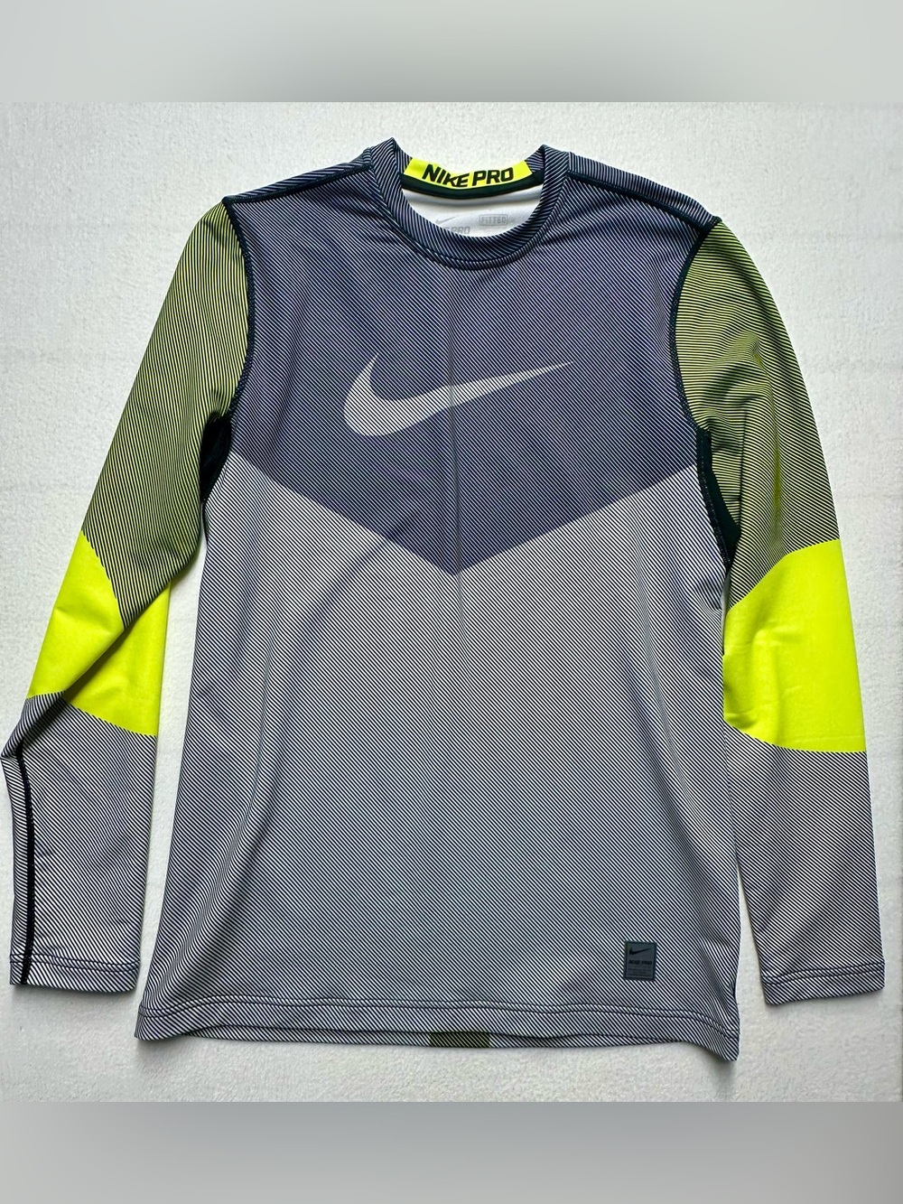 Nike Pro Dri-FIT Compression Long Sleeve Shirt Men’s M Neon Volt Training